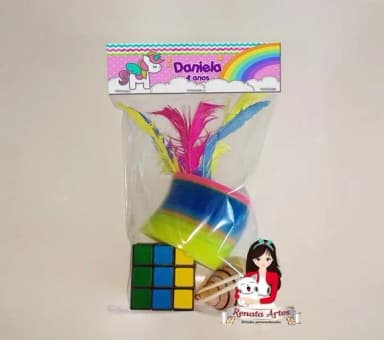 Kit Brinquedos Retrô Personalizado Tema Unicórnio Baby