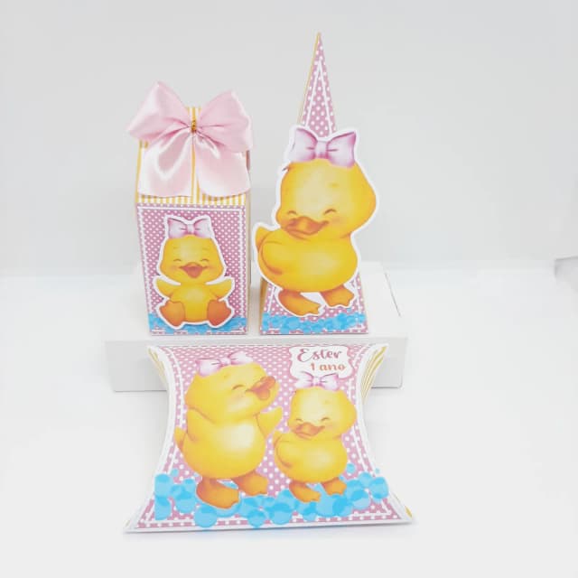 PEGUE E MONTE - Kit Festa PATINHO FOFO - Decoração de Festa - Caixinhas Personalizadas