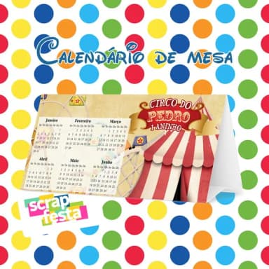 Calendário de Mesa Festa Circo Vintage