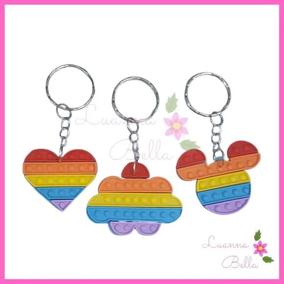 Chaveiro Emborrachados Variados Pop It Fid Stoy -Pct c/6unds