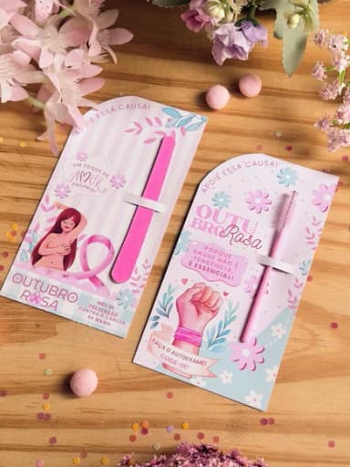 Card com Mini Lixa Outubro Rosa