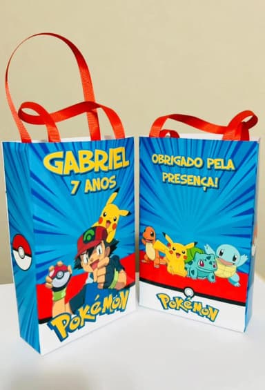 Sacolinhas Personalizadas Pokemon Lembrancinhas Para Aniversário