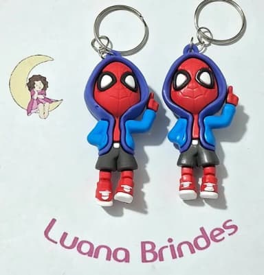 Chaveiro Homem Aranha 6,5cm Emborrachado 2 Unidades