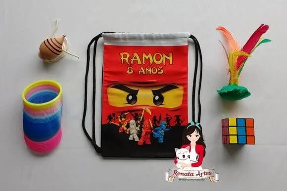 Mochila Brinquedos Retrô Tema Ninjago