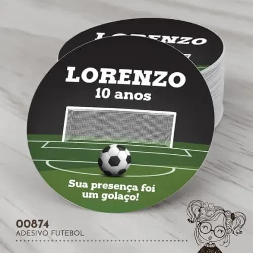 Adesivo Redondo Futebol - 00874