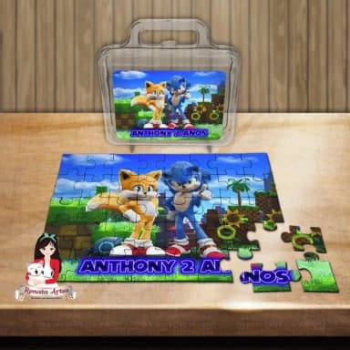 Quebra Cabeça Personalizado na Maleta Sonic Filme 2020
