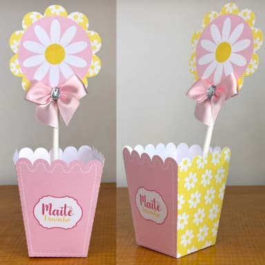 PEGUE E MONTE - Centro de Mesa MARGARIDAS - Decoração de Festa | Lembrancinhas | Aniversário | Personalizados