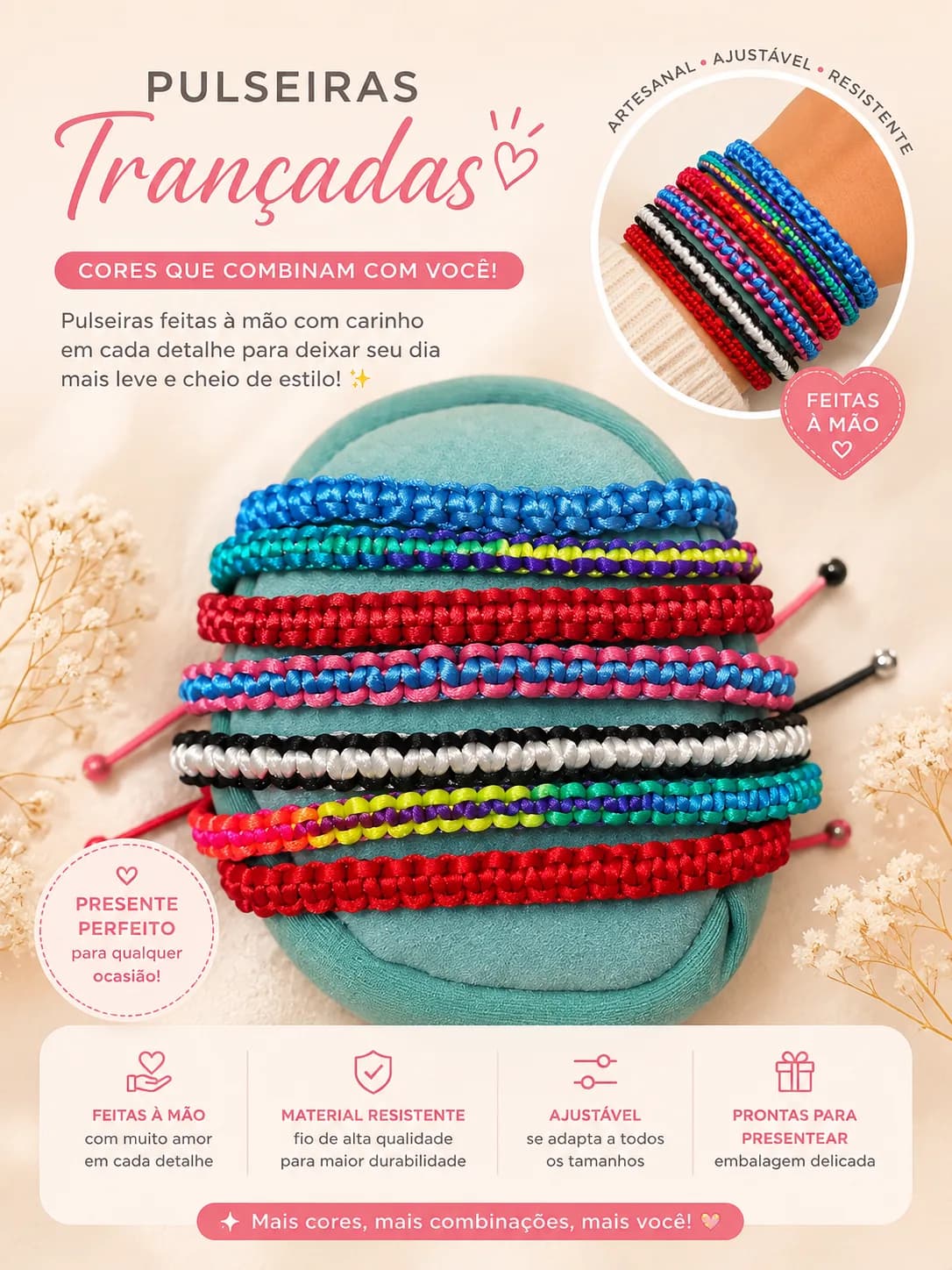 ✨ PULSEIRAS TRANÇADAS ARTESANAIS ✨.