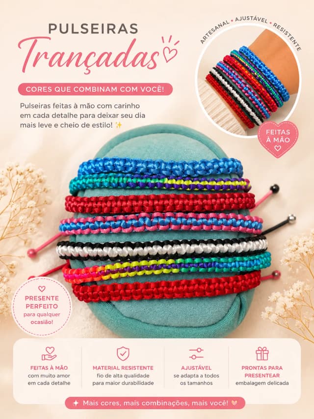 ✨ PULSEIRAS TRANÇADAS ARTESANAIS ✨.