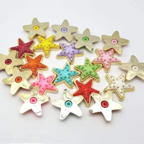 Apliques Estrela do Mar Colorida de 2,2cm 20 Unidades