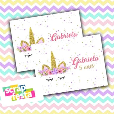 Adesivo Personalizado Retangular 7,45x5,5 Unicórnio