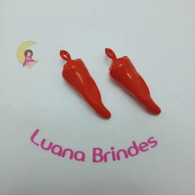 Pimenta Pingente Vermelha de Acrilico 5cm 10 Unidades