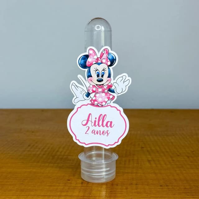 Apliques para Tubetes Personalizados MINNIE - Decoração de Festa | Lembrancinhas | Aniversário | Personalizados