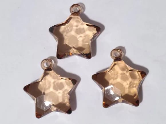 Pingente Estrela de Acrílico 3,5cm Pacote com 10 Unidades