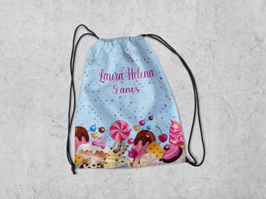 Mochilinha Personalizada Doces e Guloseimas