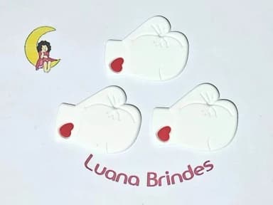 Aplique Luva de Boxe Branco Emborrachado 6 Unidades