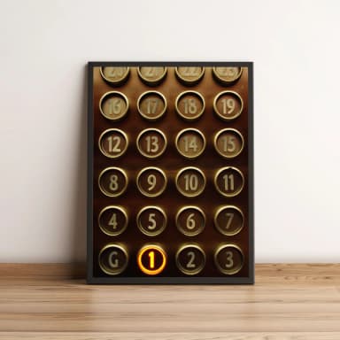 Quadro Decorativo com Teclado Numérico Vintage 2148