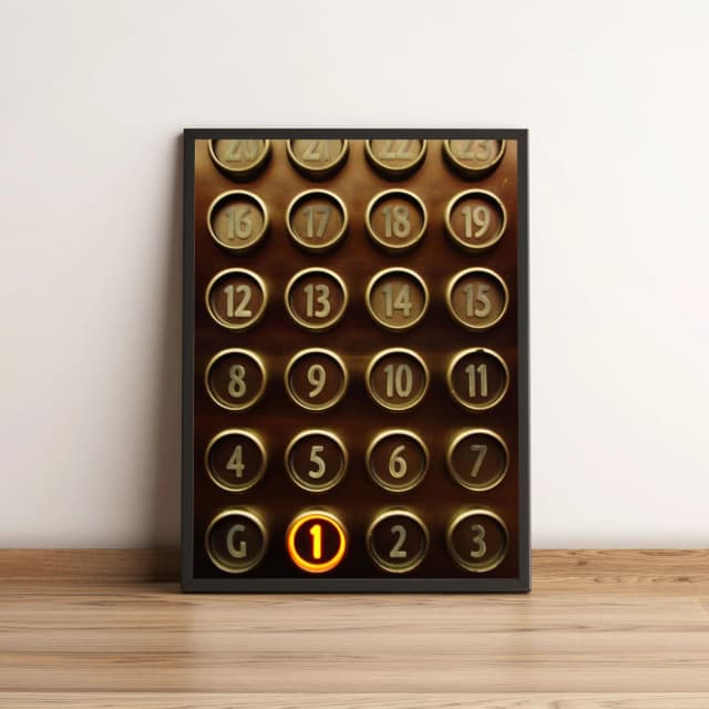 Quadro Decorativo com Teclado Numérico Vintage 2148