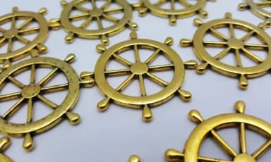 Leme de Metal Dourado de 3,6cm Pacote com 5 Unidades