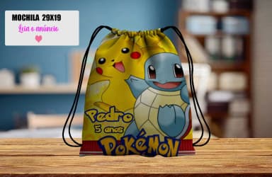 Mochilinha personalizada para lembrancinhado Pickacu Pokemon