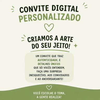 Convite Digital de Aniversario PERSONALIZADO