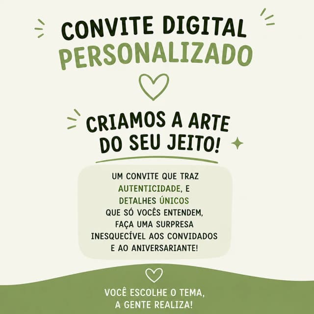 Convite Digital de Aniversario PERSONALIZADO