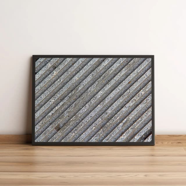 Quadro Decorativo Textura de Metal com Linhas Diagonais 2079