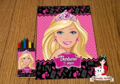 Revista de Colorir c/ Giz Barbie Nova