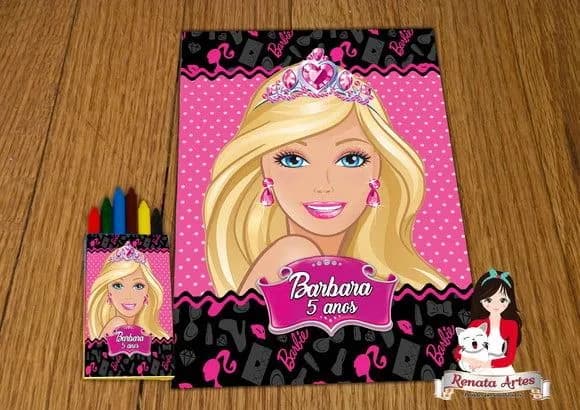 Revista de Colorir c/ Giz Barbie Nova