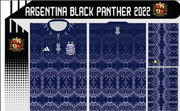 Vetor Camisa Do Argentina Black Panther Personalizada 2022