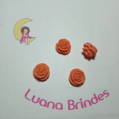 Flor Laranja com Furo Passante 1,8cm 10 Unidades