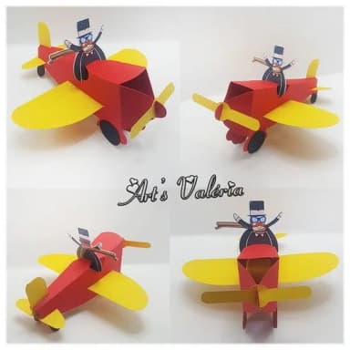 Avião de Papel Mundo Bita - Enfeite de Mesa