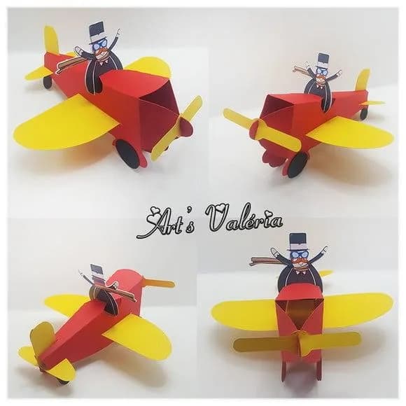 Avião de Papel Mundo Bita - Enfeite de Mesa