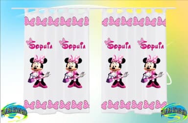 Cortina Personalizada Minnie Rosa