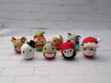 Kit 8 Bolas Puffys Natalino em Feltro
