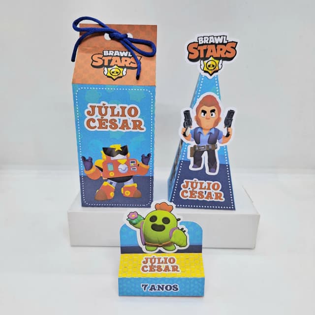 PEGUE E MONTE - Kit Festa BRAWL STARS - Decoração de Festa - Caixinhas Personalizadas