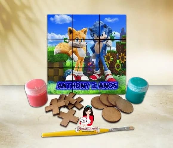 Jogo da Velha com Tinta Personalizado Sonic Filme