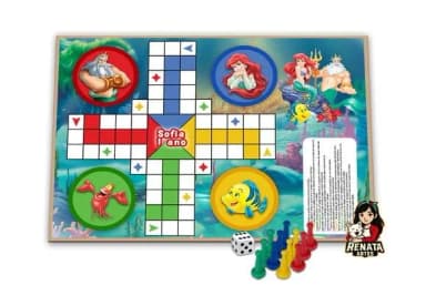 Jogo de Ludo Personalizado a Pequena Sereia Ariel