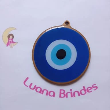 Medalhão Olho Grego Madeira 10cm