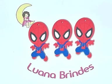 Pingente Homem Aranha Emborrachado Pacote com 6 Unidades
