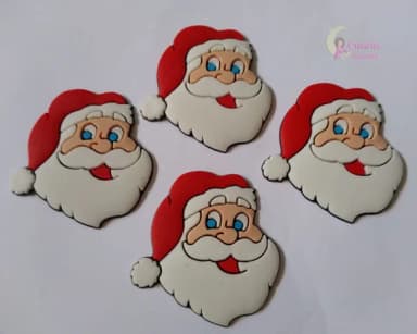Aplique Papai Noel de borracha - pct com 7 unidades