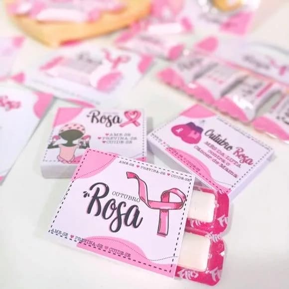 Caixinha Com Chiclete Outubro Rosa