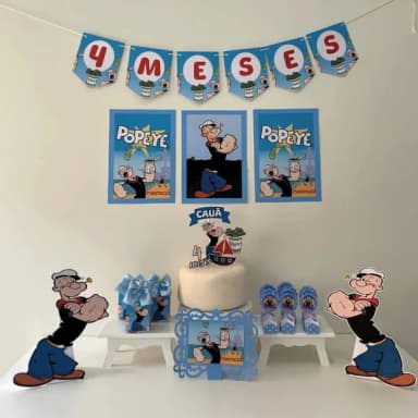 Kit Mesversário Popeye Personalizados - Só Um Bolinho