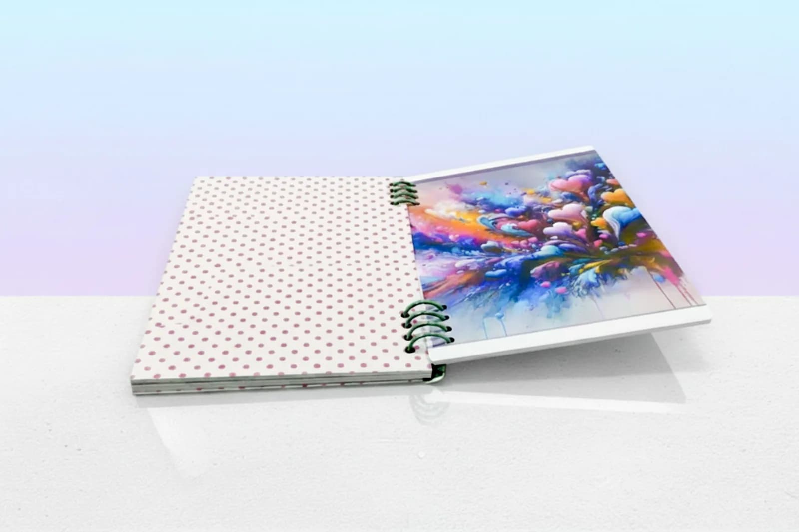 Caderno Tipo fichário Coração com capa de proteção