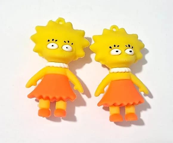 Pingente Lisa Simpson Emborrachado Pacotes com 2 Unidades