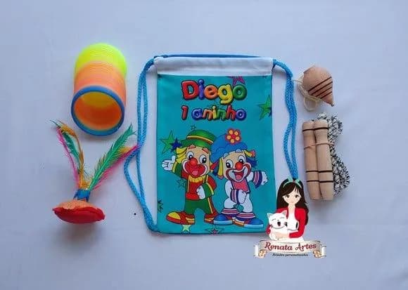 Mochila Boa Infância Tema Patati Patatá Azul