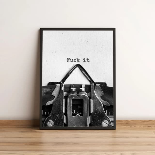 Quadro Máquina de Escrever Frase Engraçada 2676