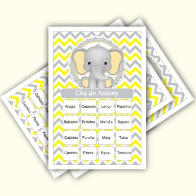 Bingo Chá de Bebê Menino Pdf Para Imprimir