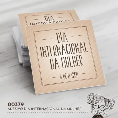 Adesivo Quadrado Dia Internacional Mulher - 00379