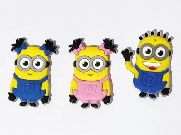 Aplique Minions Emborrachado Pacote com 6 Unidades